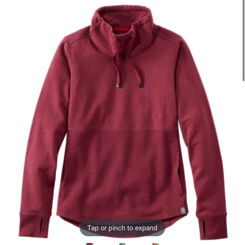 L.L. Bean Women's cozy pullover in deep port heather burgundy - Picture 8 of 8